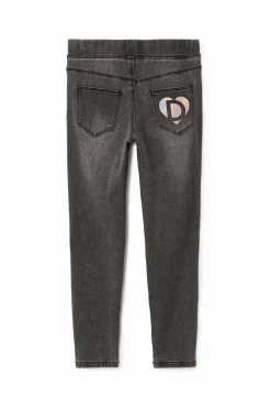 Stretch denim leggings