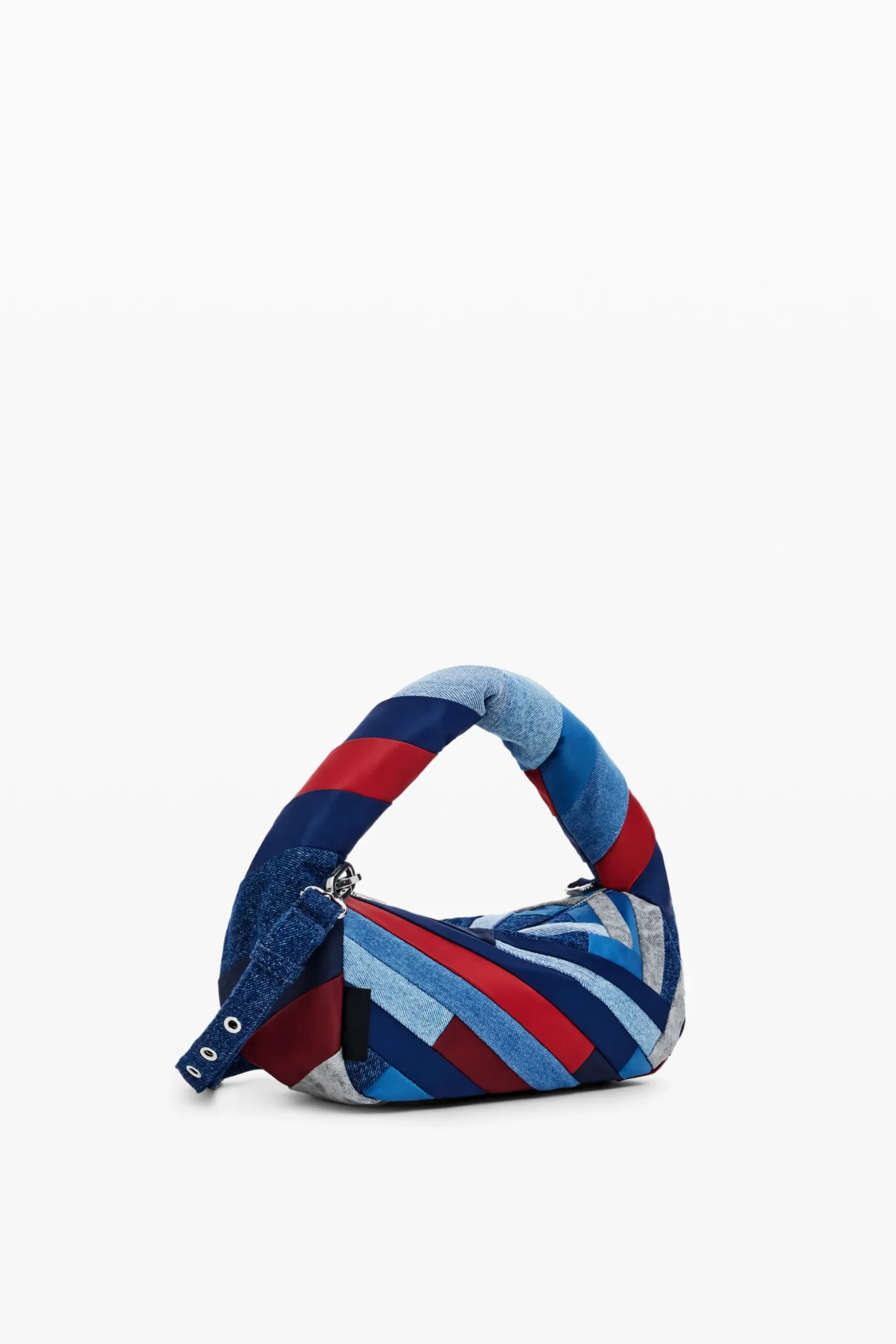 Striped denim bag