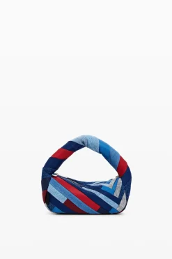 Striped denim bag