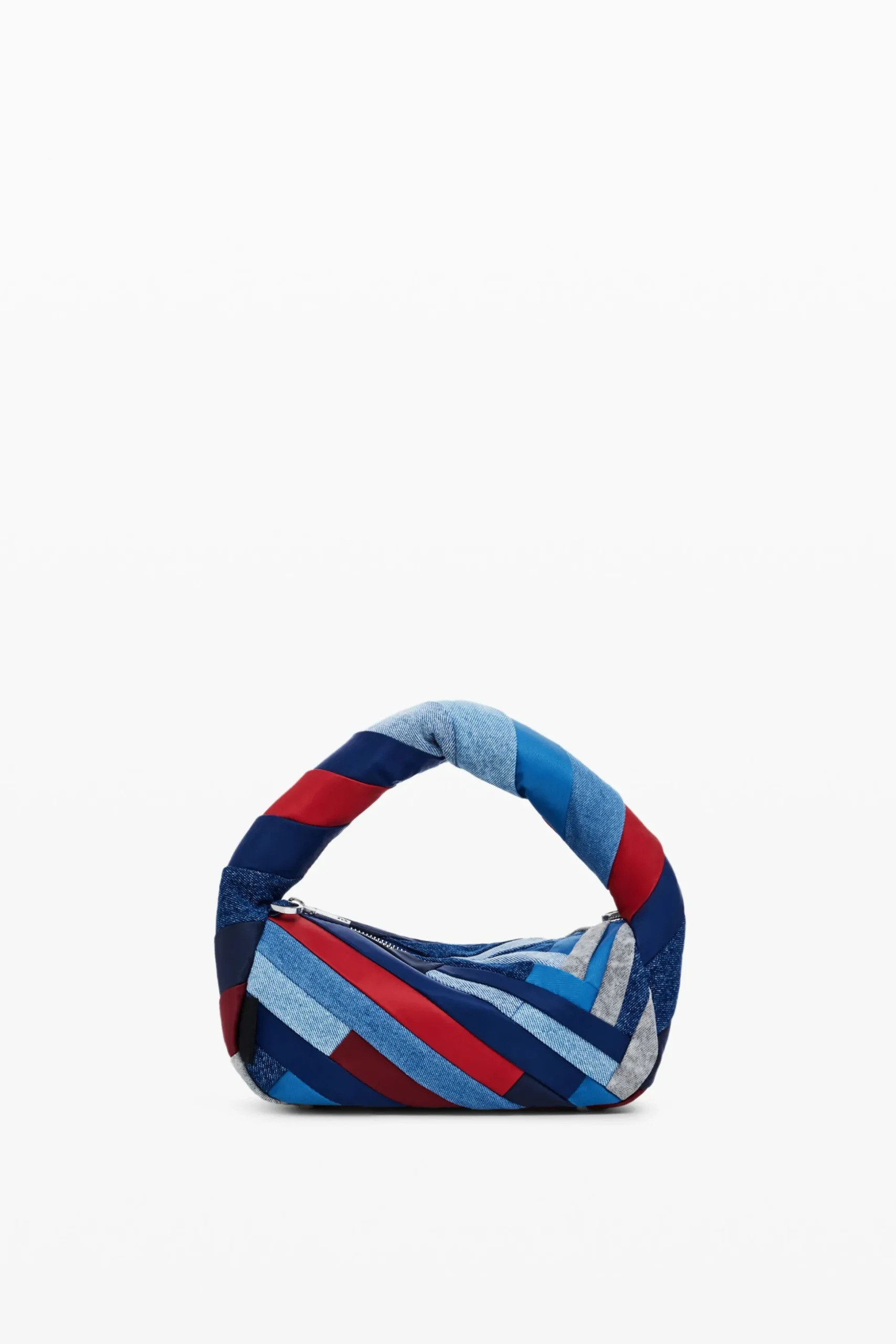 Striped denim bag
