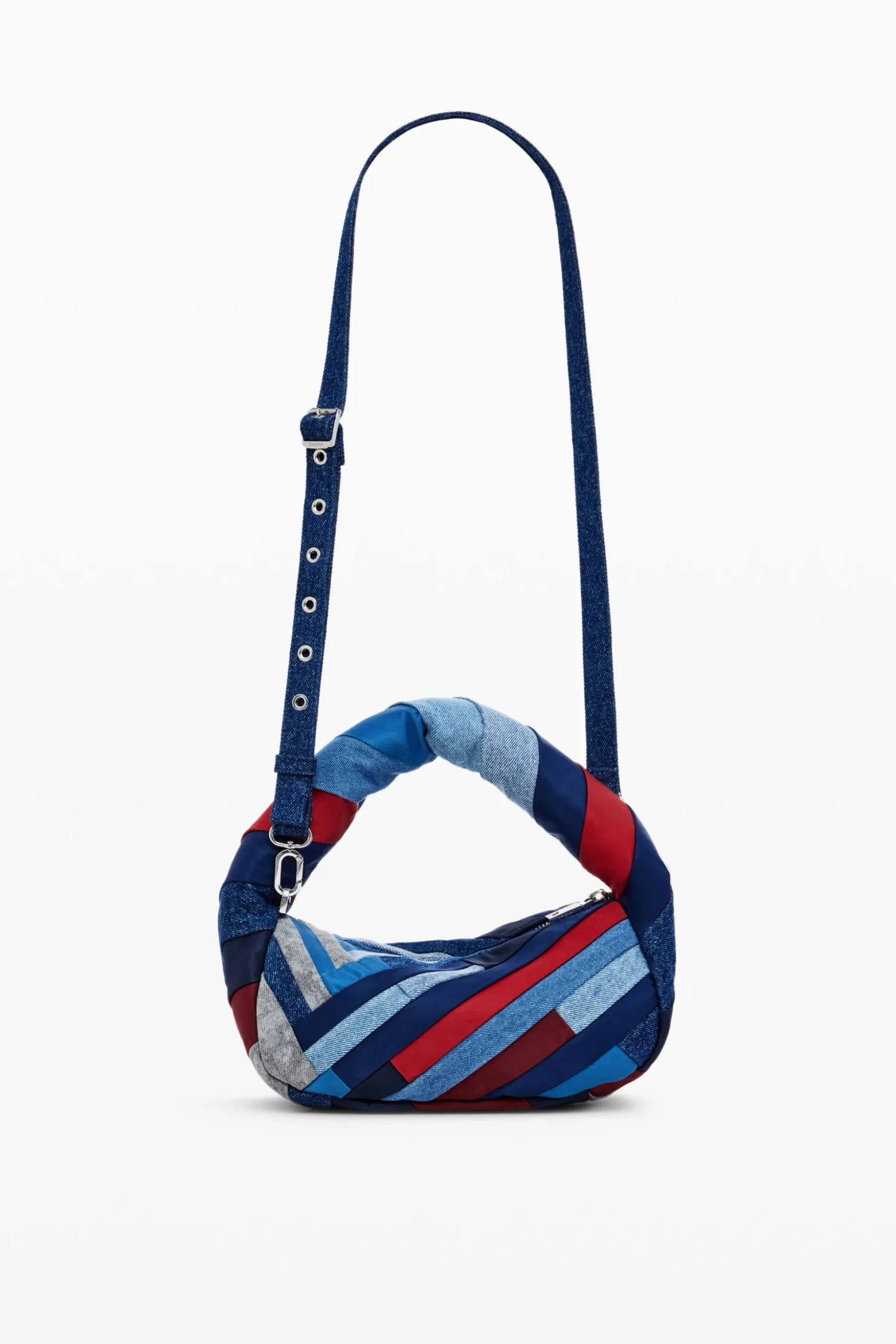 Striped denim bag