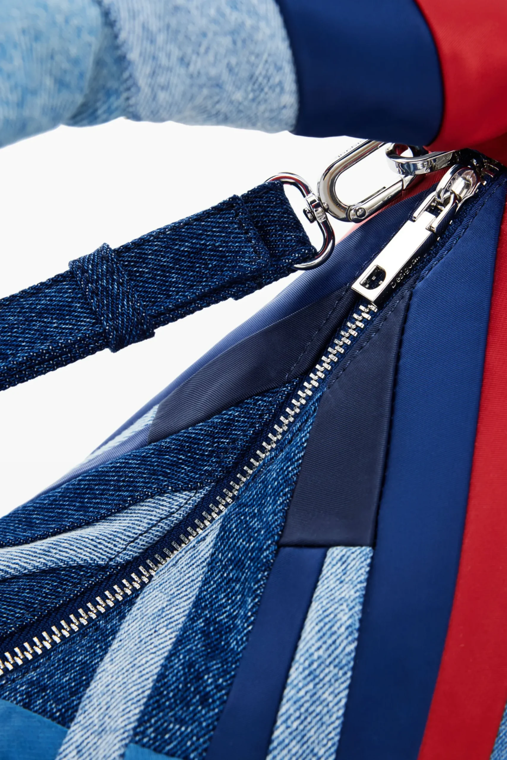 Striped denim bag
