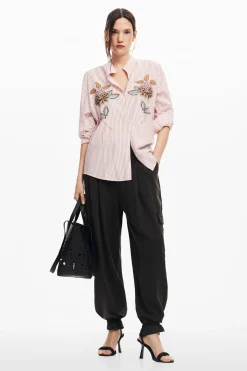 Striped floral shirt