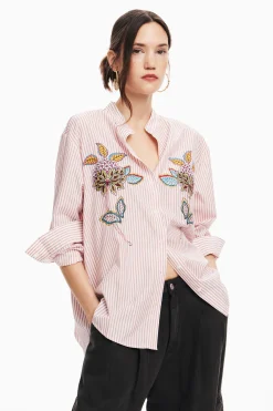 Striped floral shirt