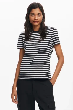 Striped heart T-shirt