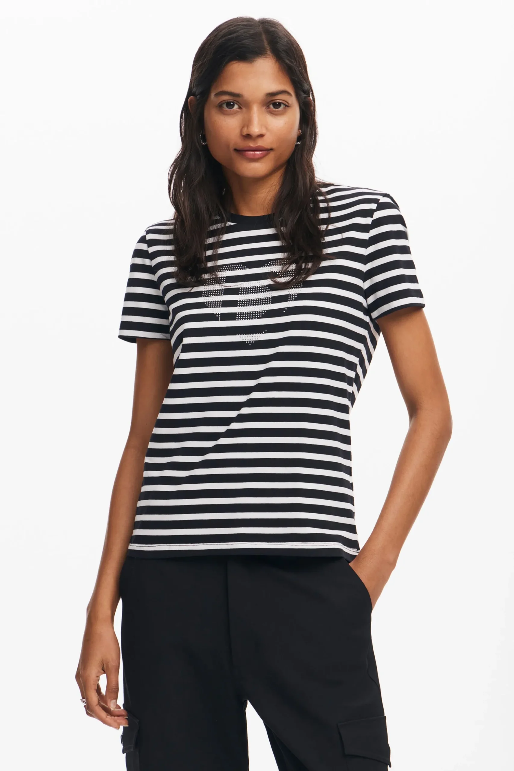 Striped heart T-shirt