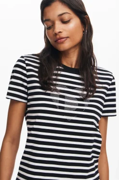Striped heart T-shirt
