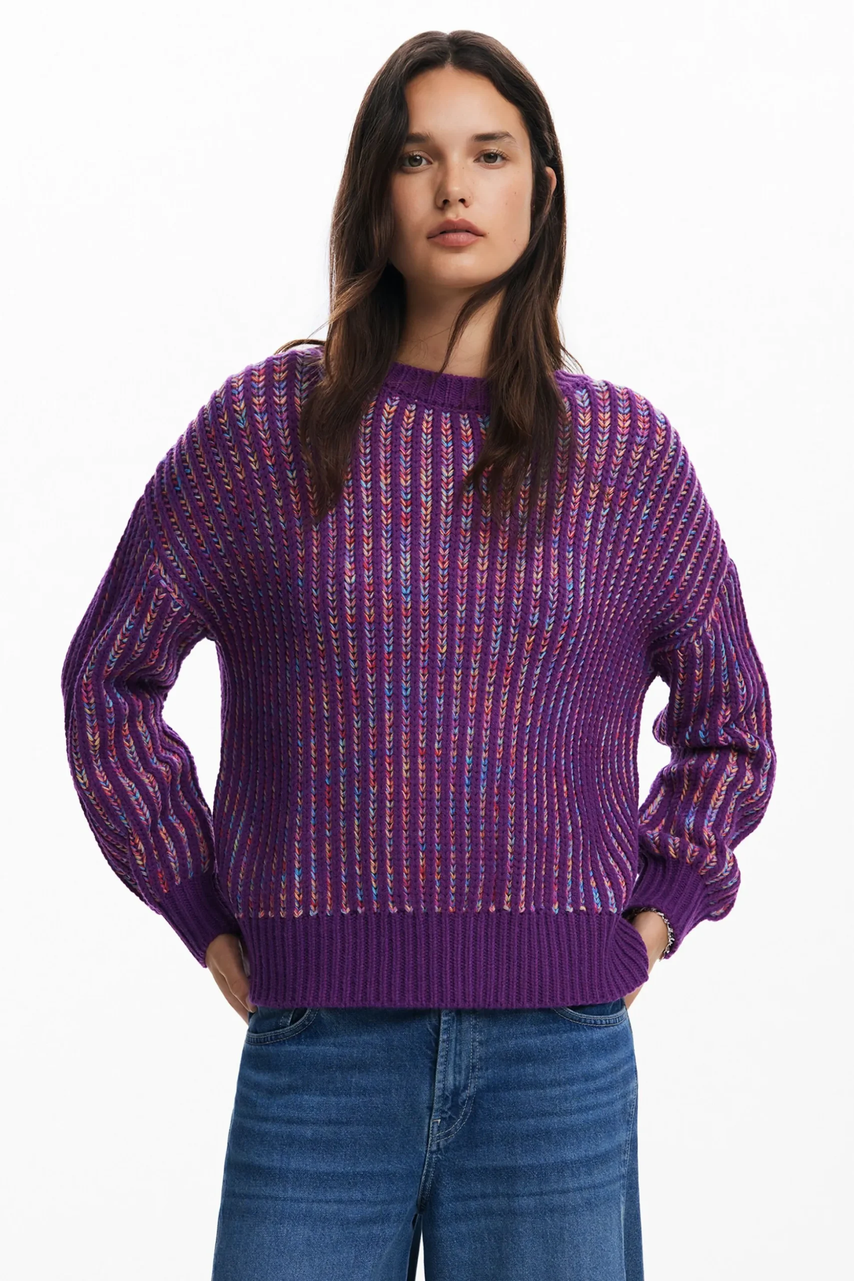 Striped knit sweater