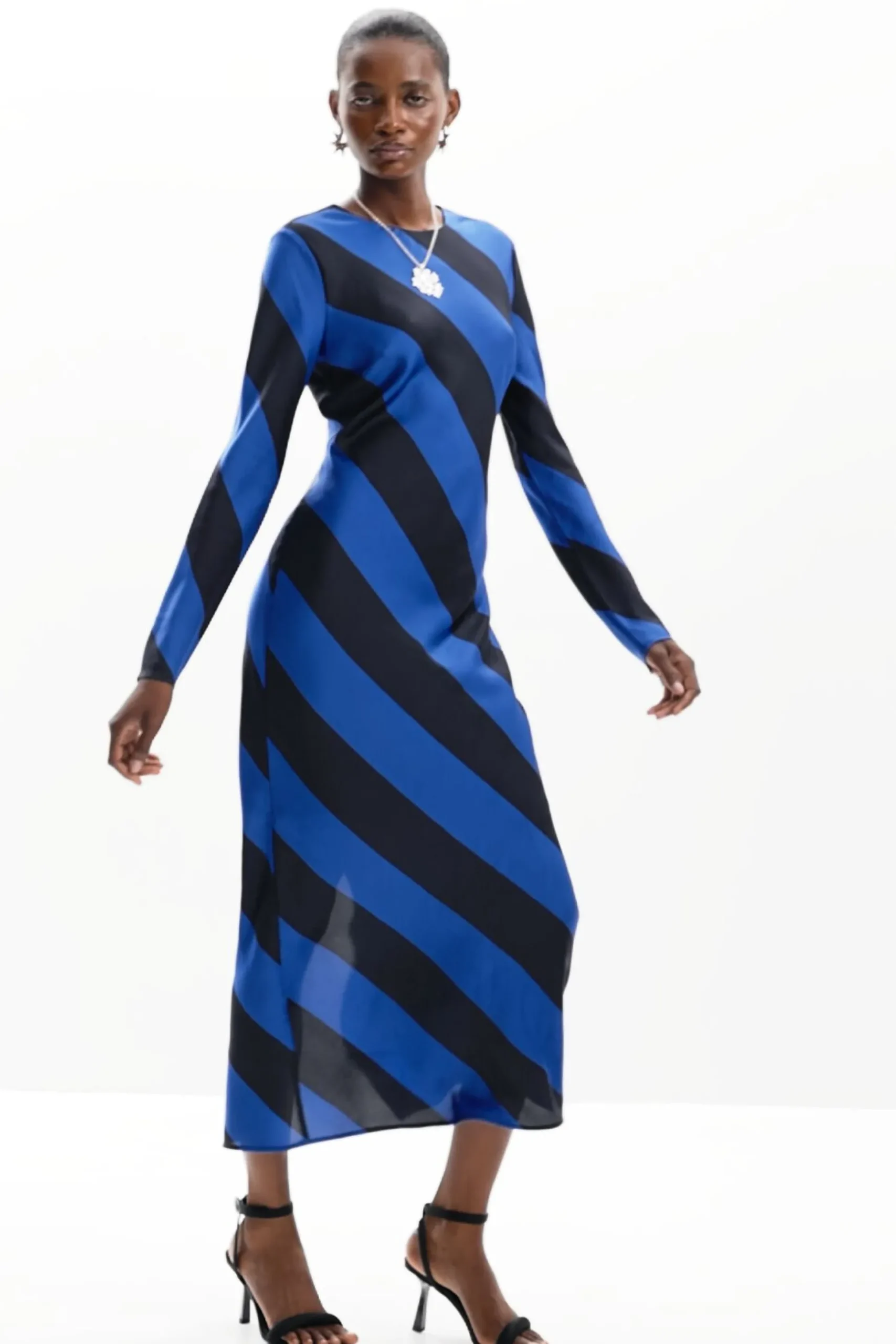 Striped midi dress