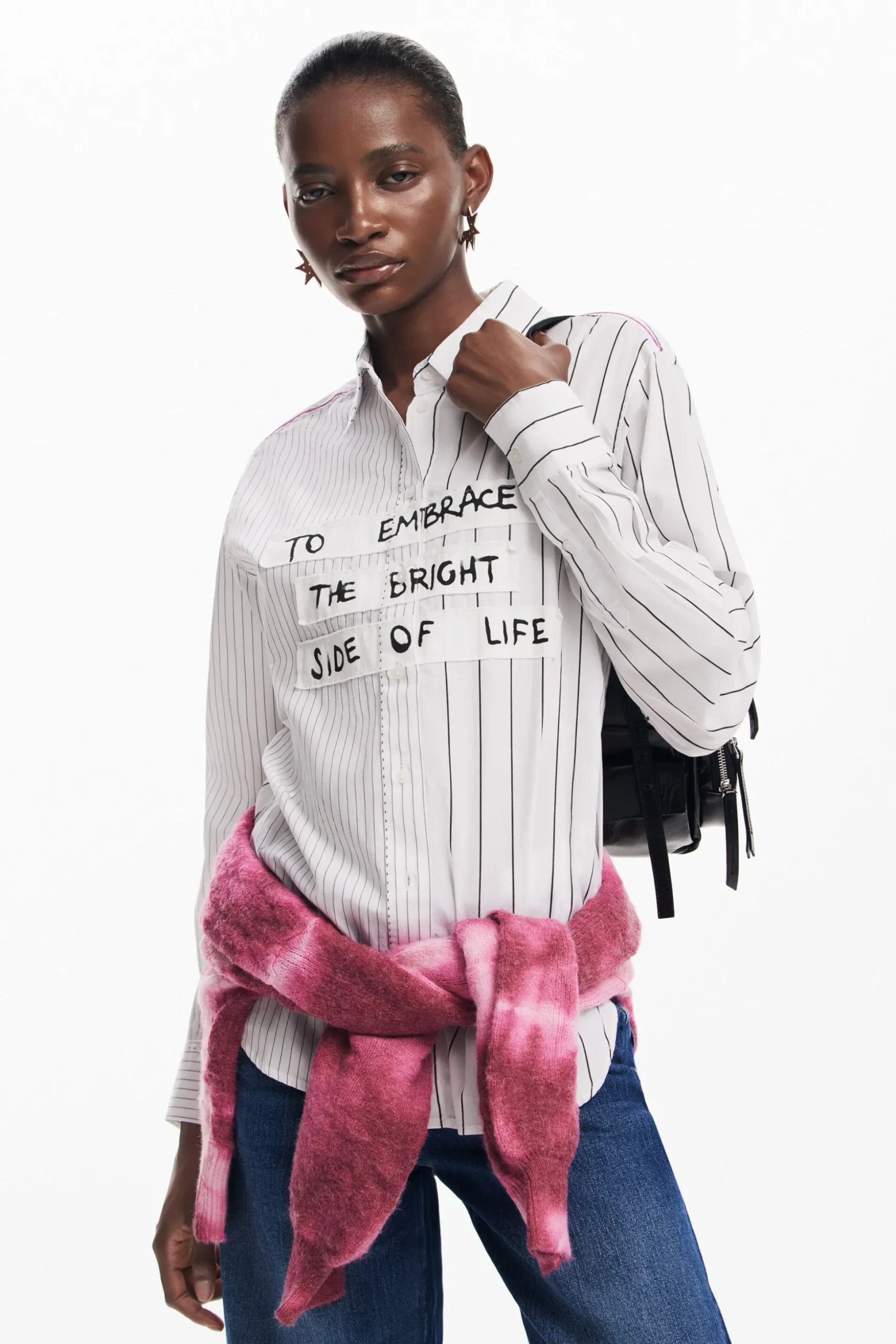 Striped shirt with phrase