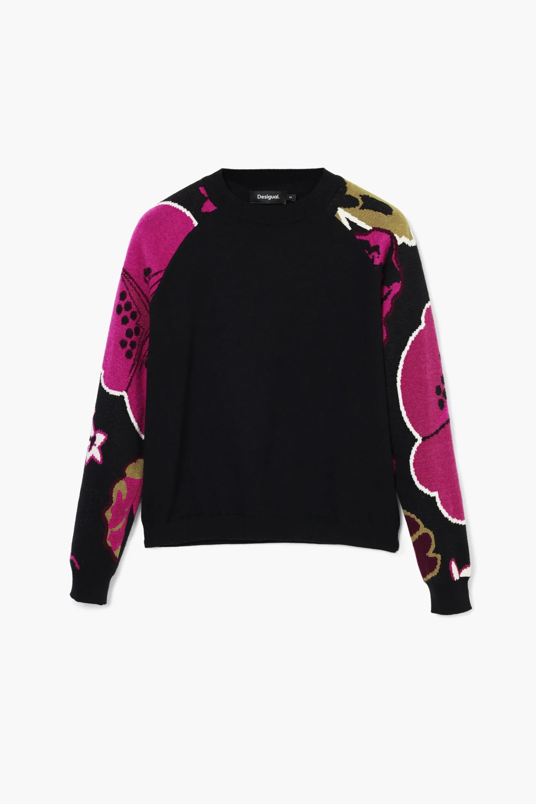 Sweater with floral sleeves