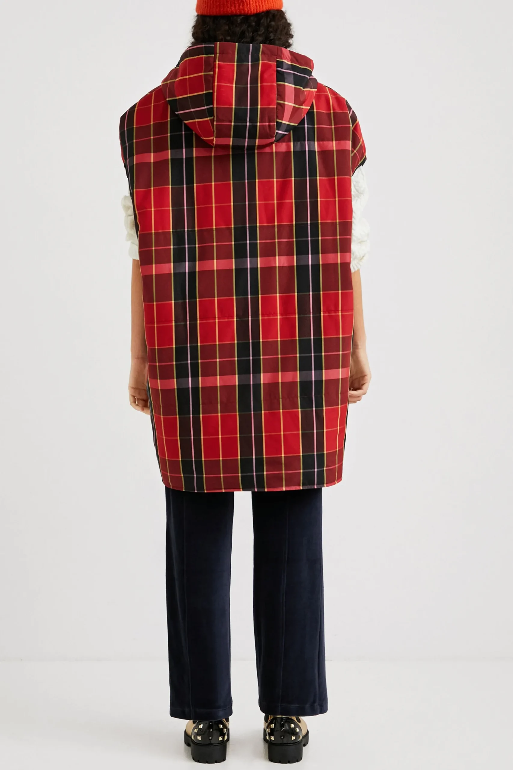 Tartan poncho vest
