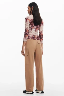 Textured floral blouse