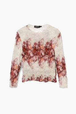 Textured floral blouse