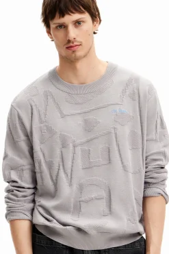 Textured knit sweater