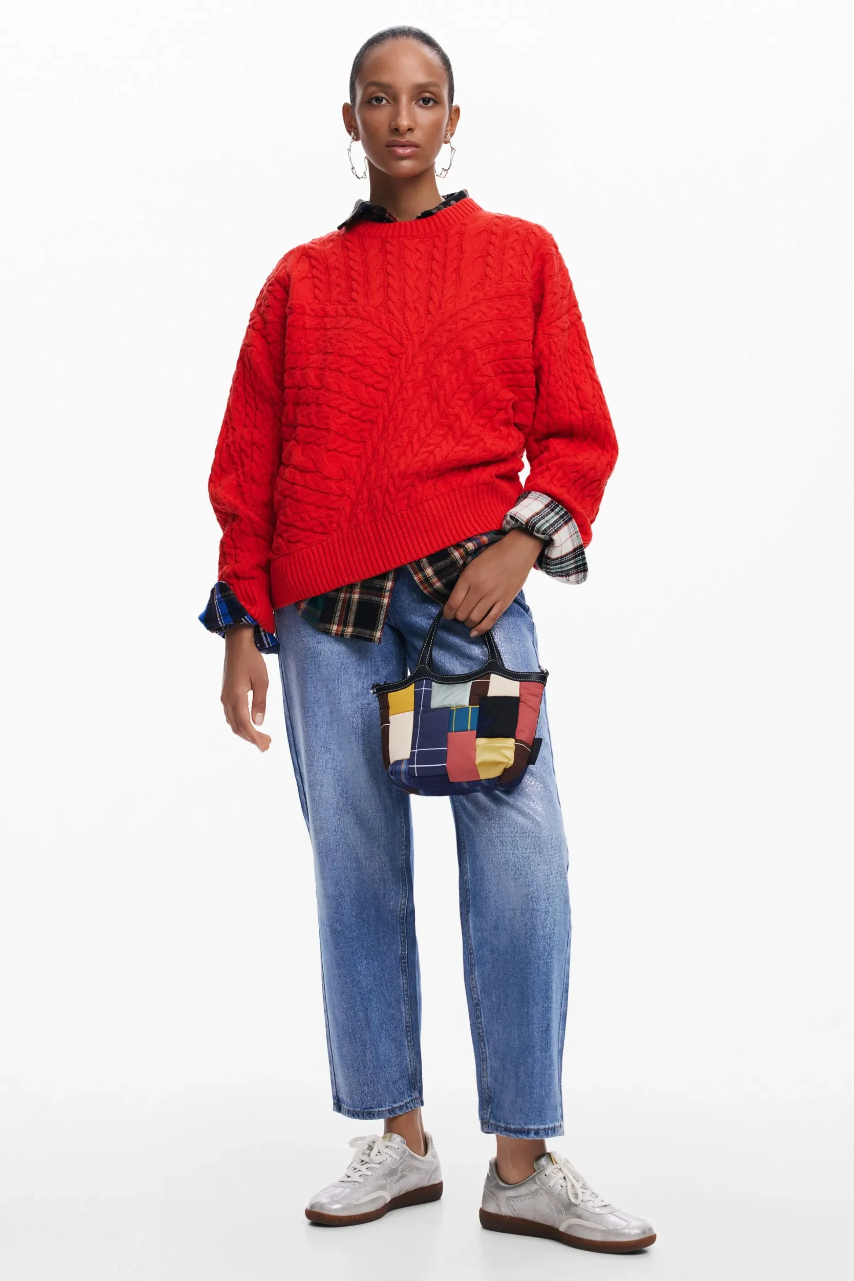Textured knit sweater