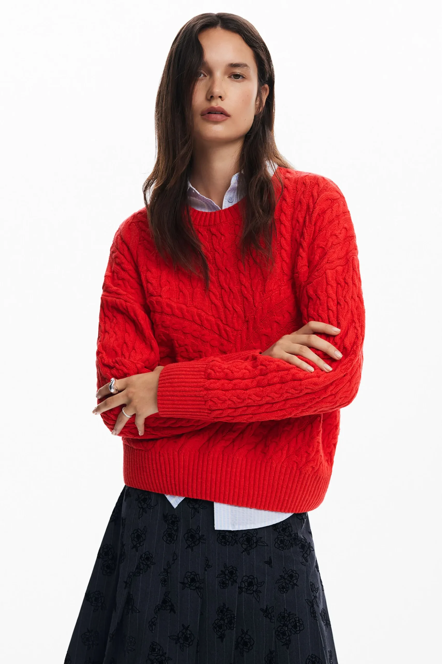 Textured knit sweater