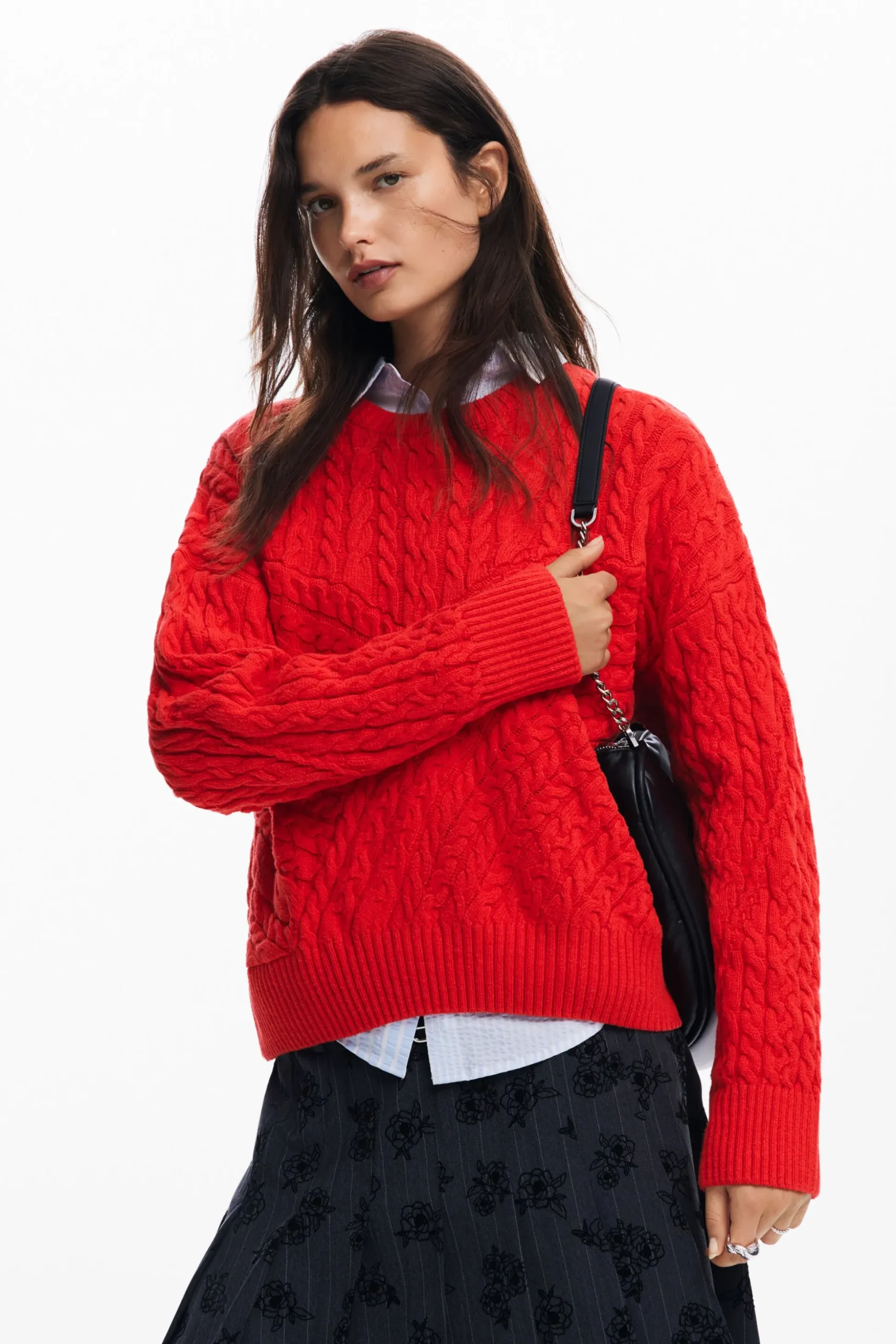 Textured knit sweater
