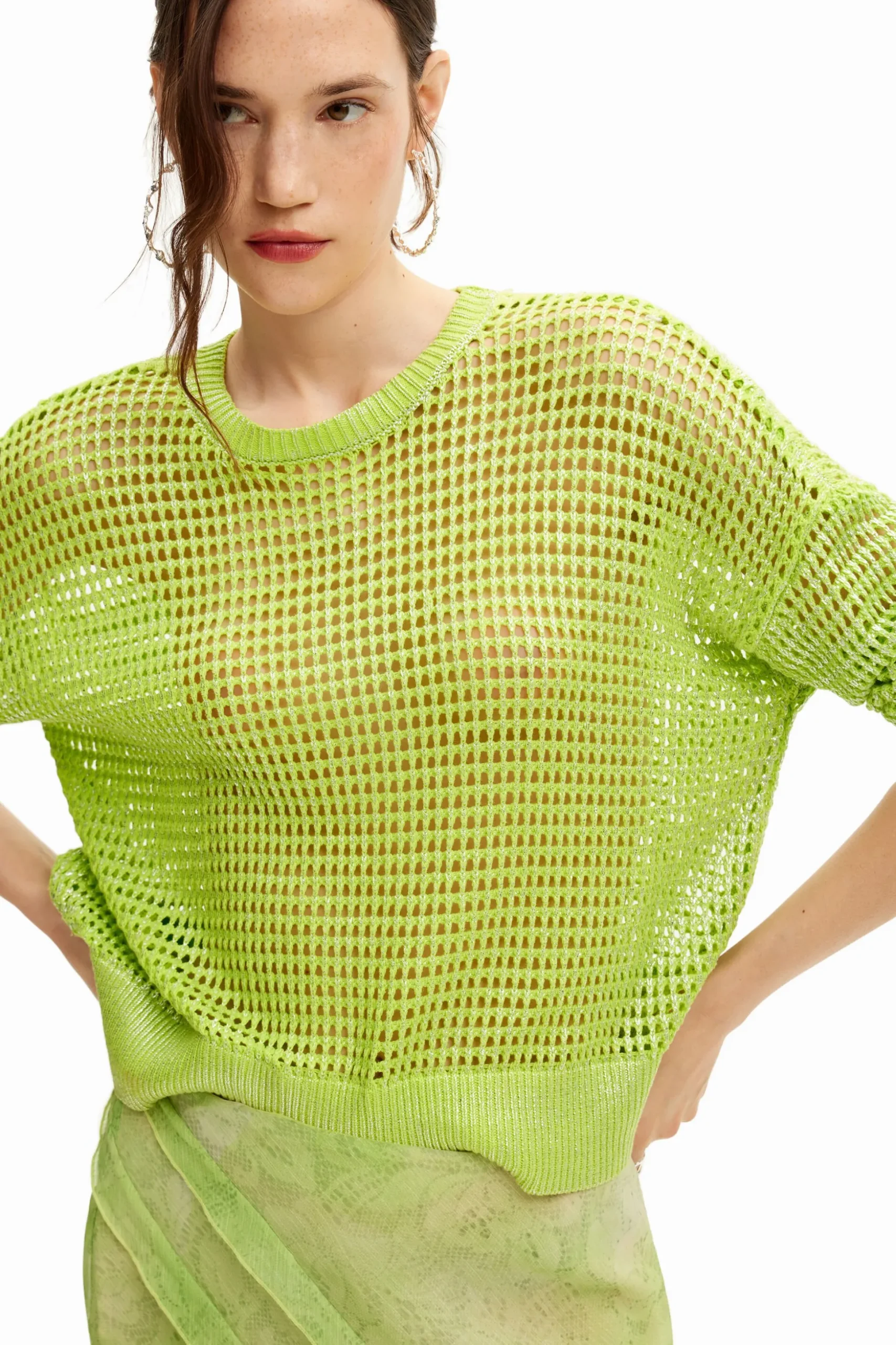 Textured knit sweater