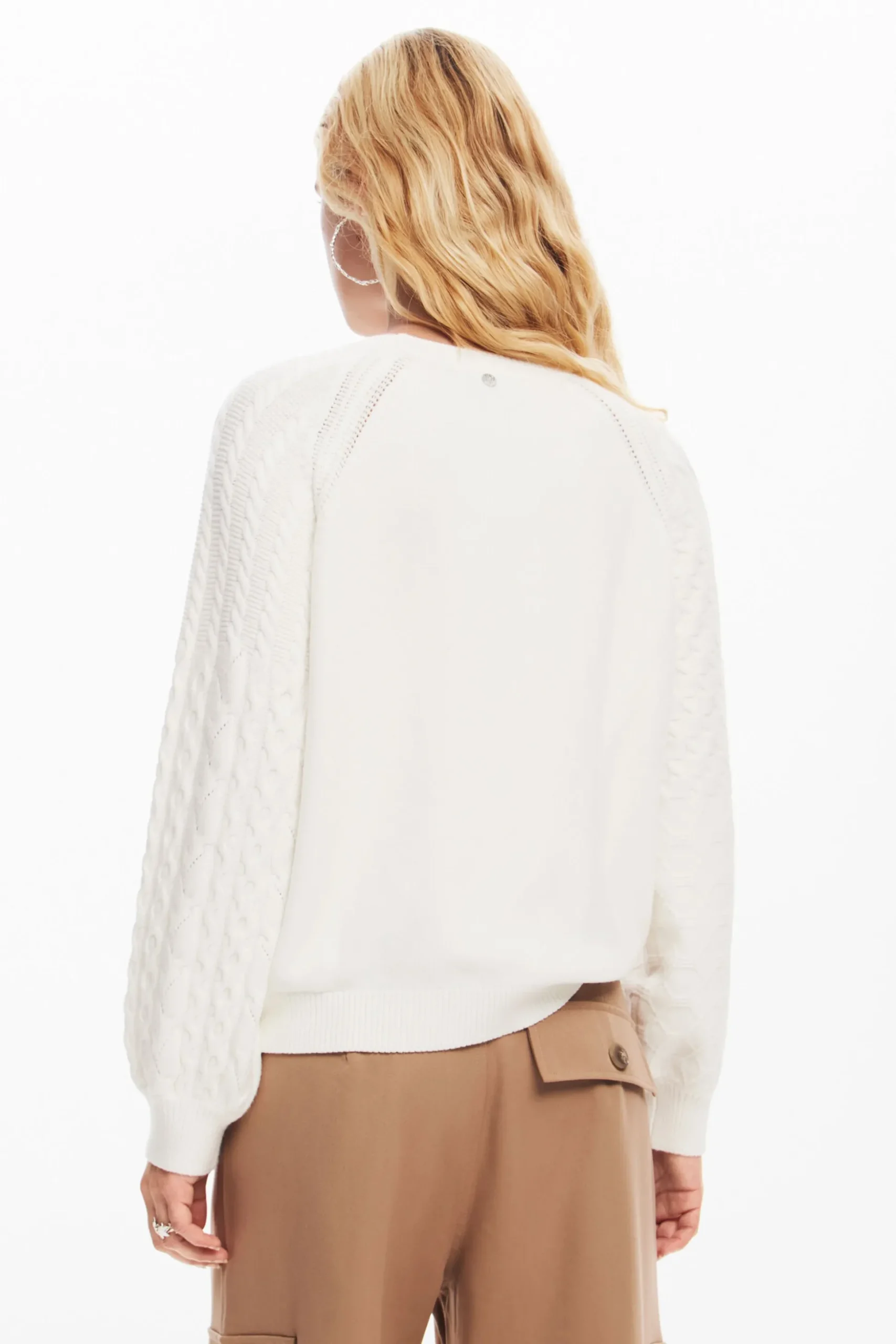 Textured sleeve sweater