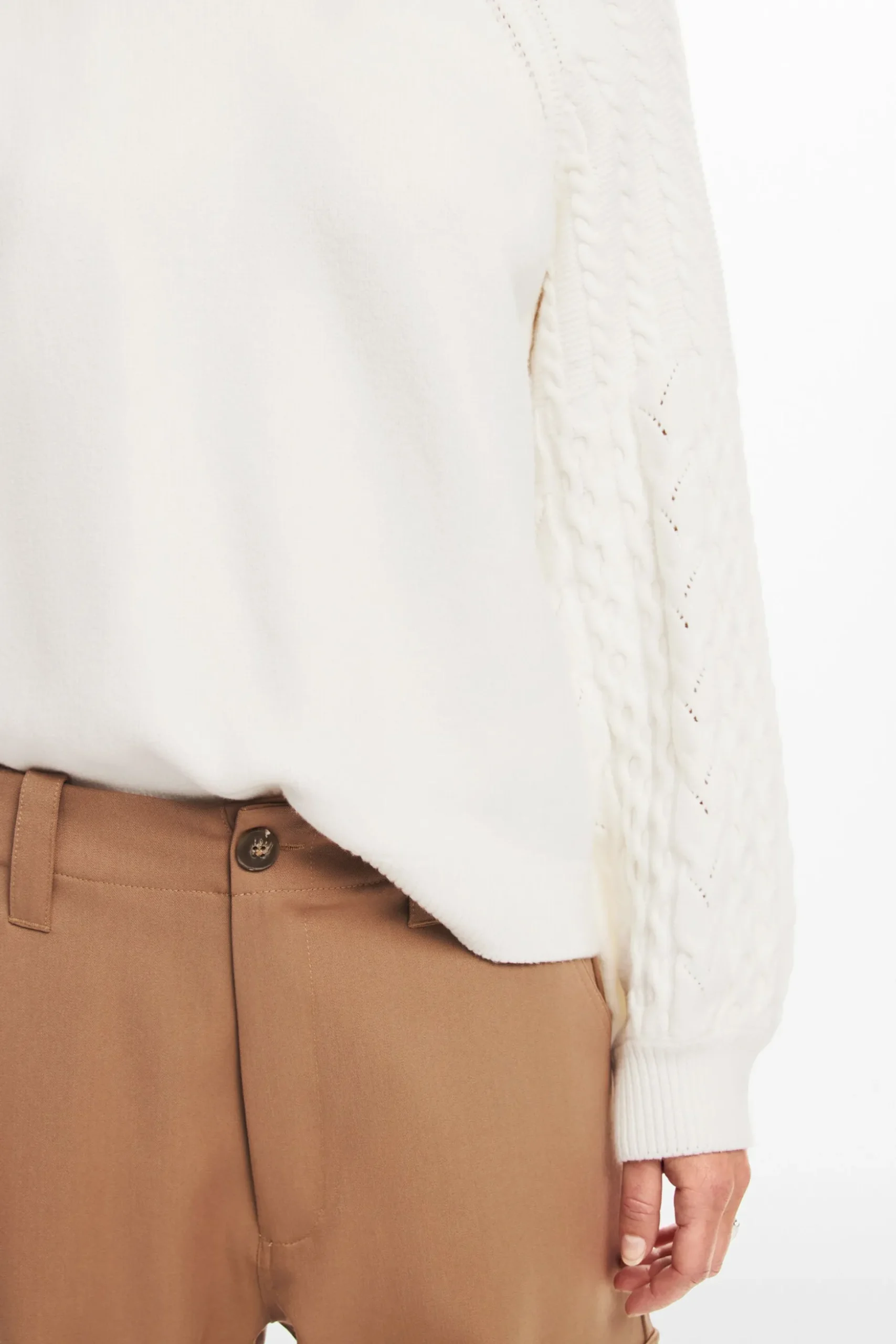 Textured sleeve sweater