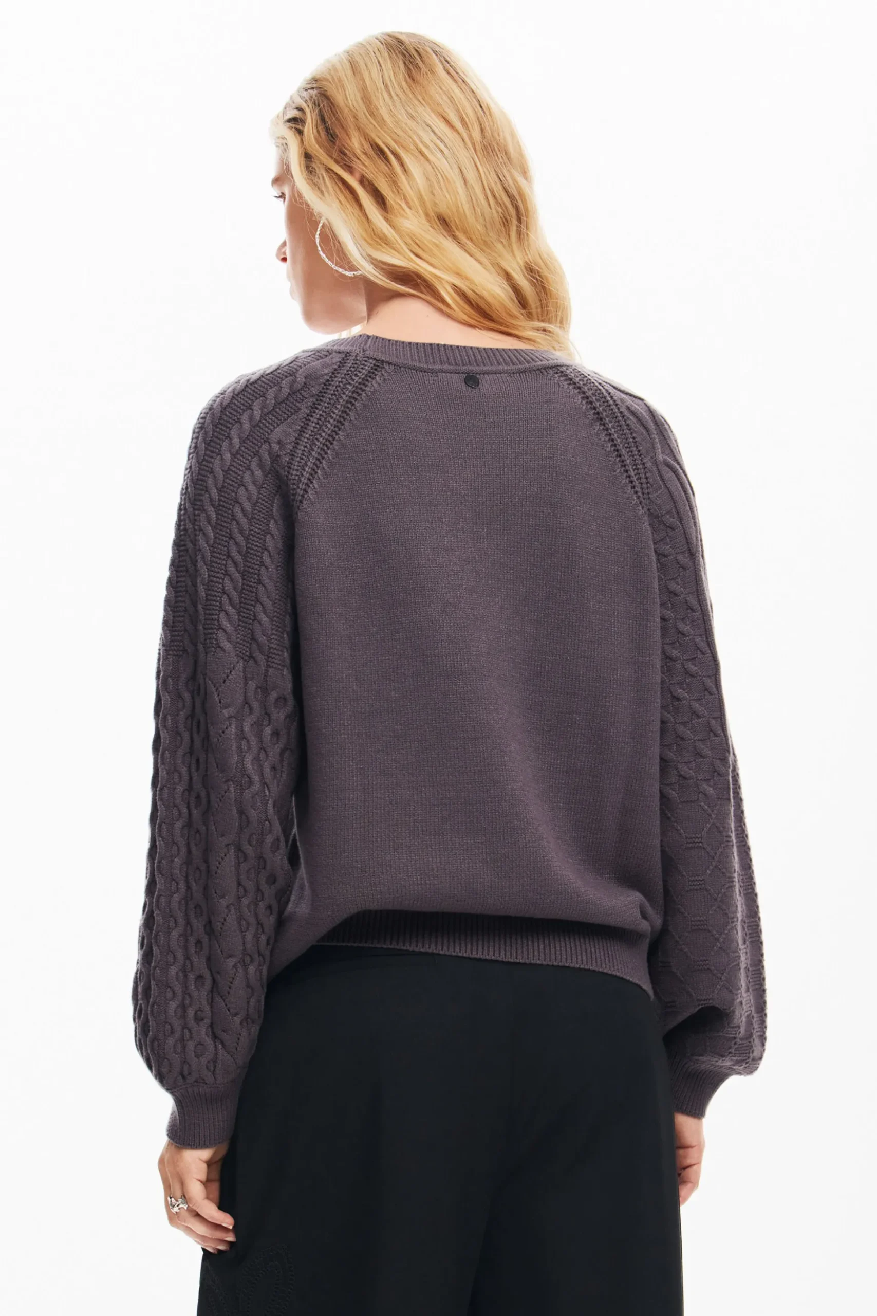 Textured sleeve sweater