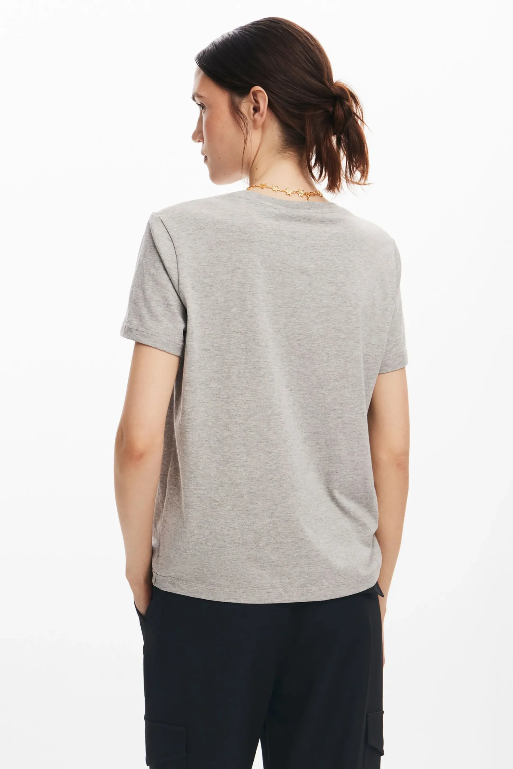 T-shirt with rhinestone logo