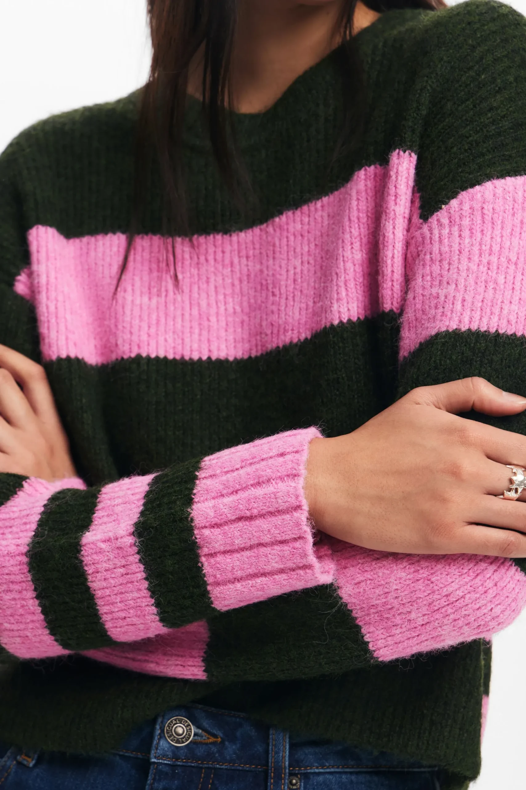 Two-tone striped sweater