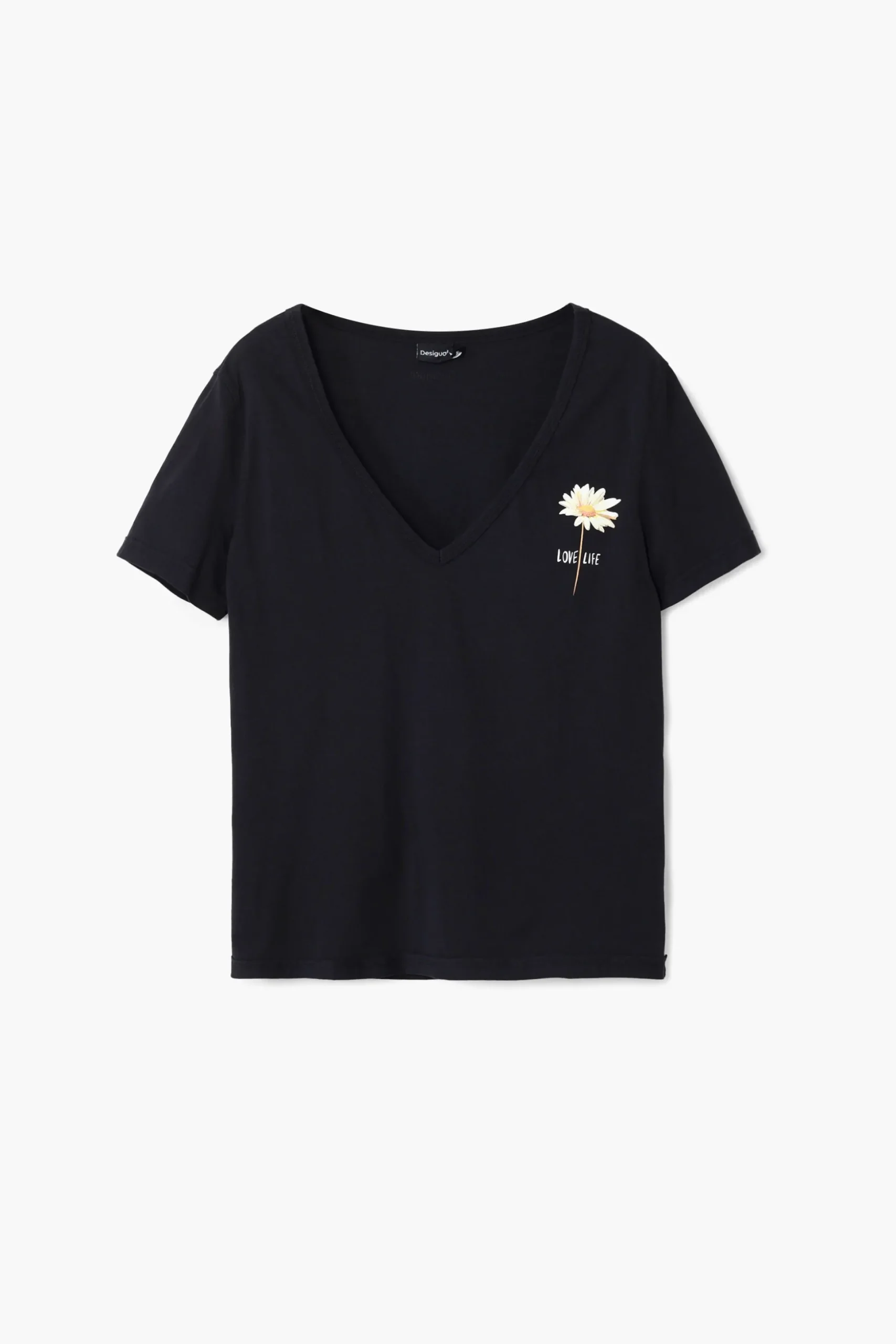 V-neck floral T-shirt