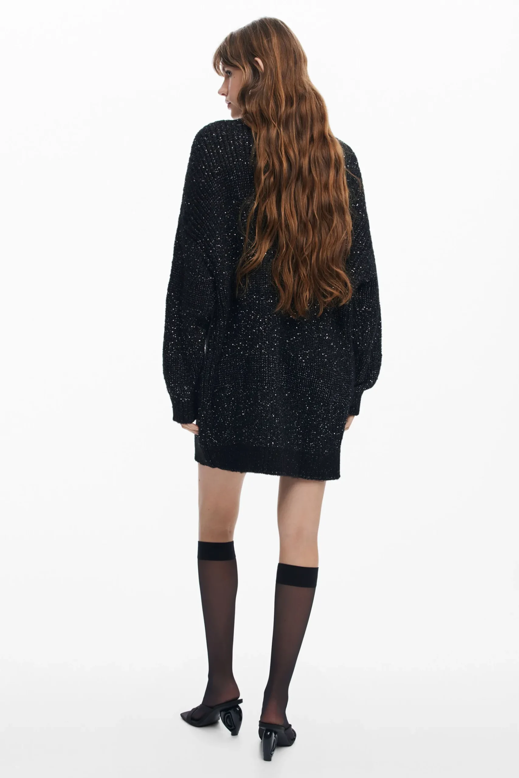V-neck knit jacket
