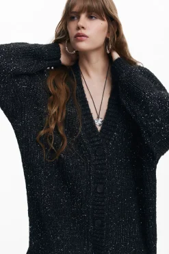 V-neck knit jacket
