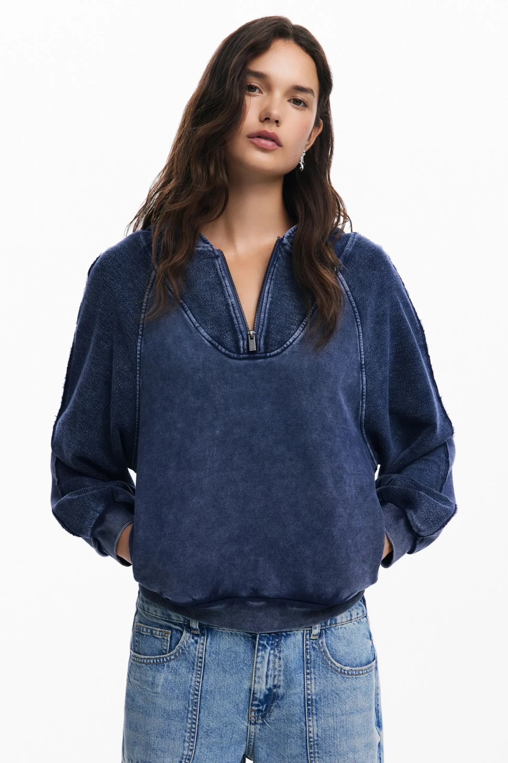 Washed effect hoodie