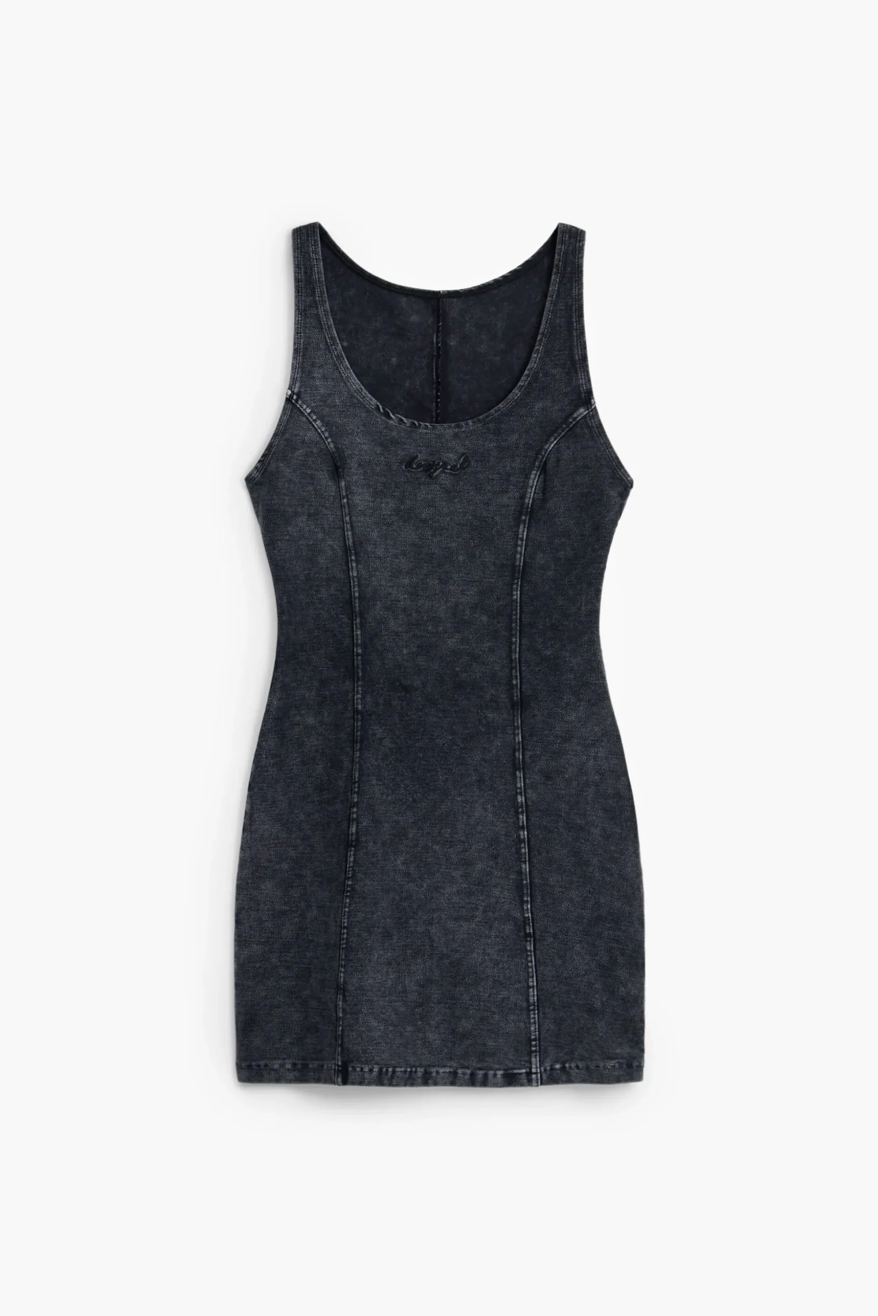 Washed-effect denim dress