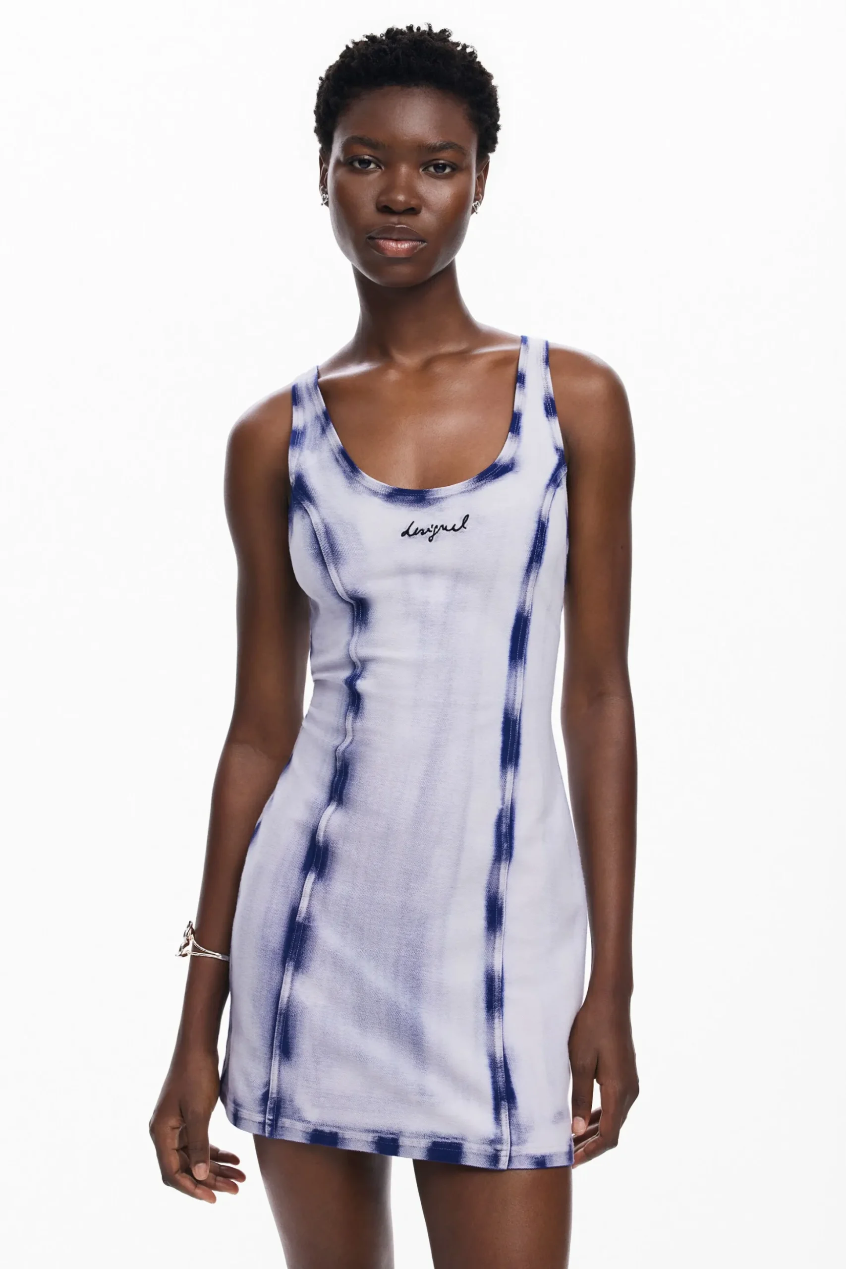 Washed-effect short dress