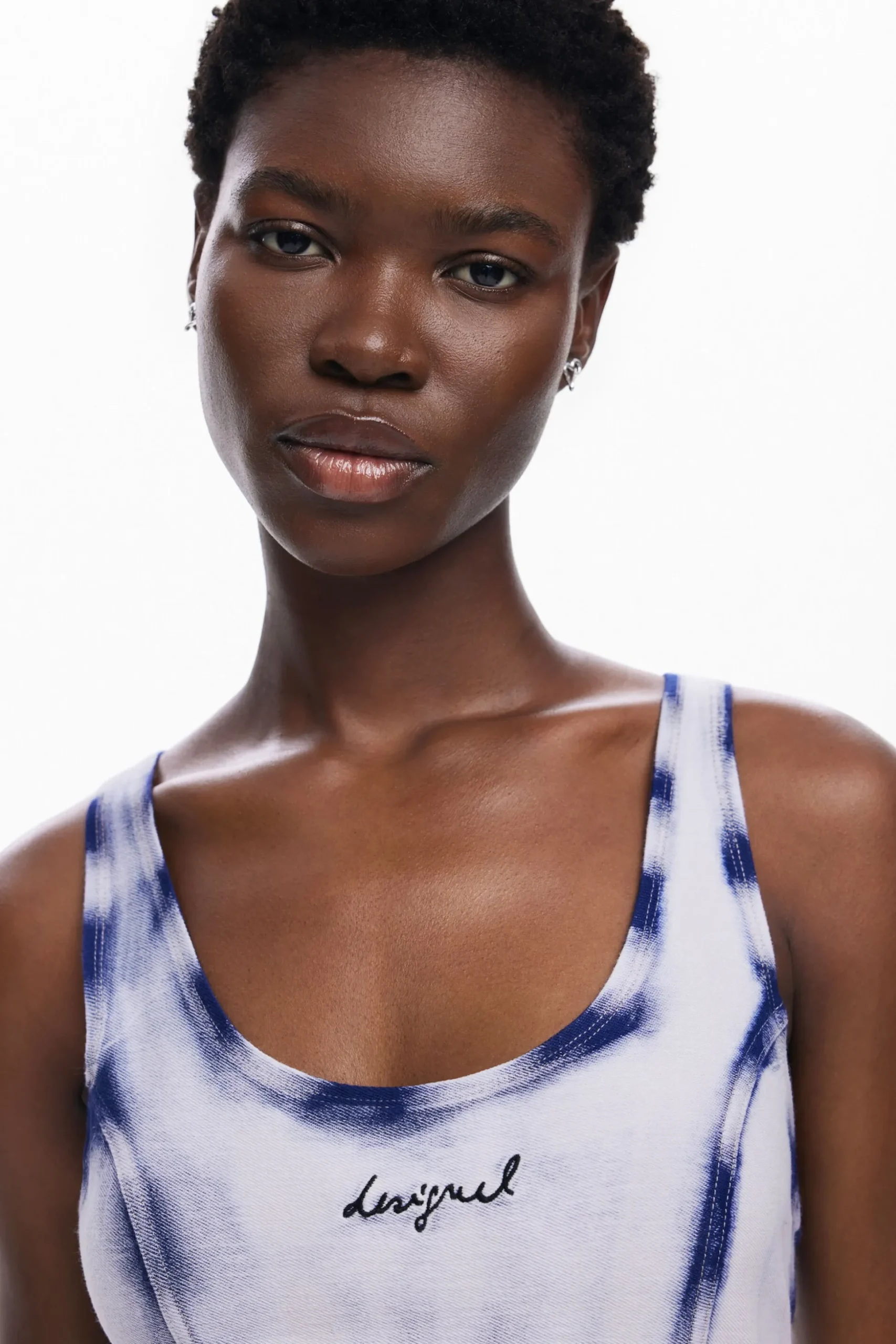 Washed-effect short dress