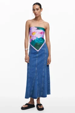 Watercolor floral scarf