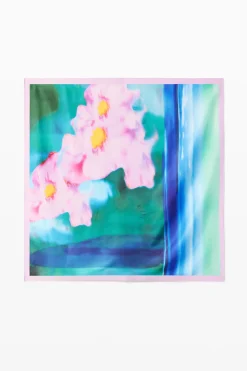 Watercolor floral scarf