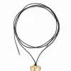 Zalio cord gold-plated heart pendant