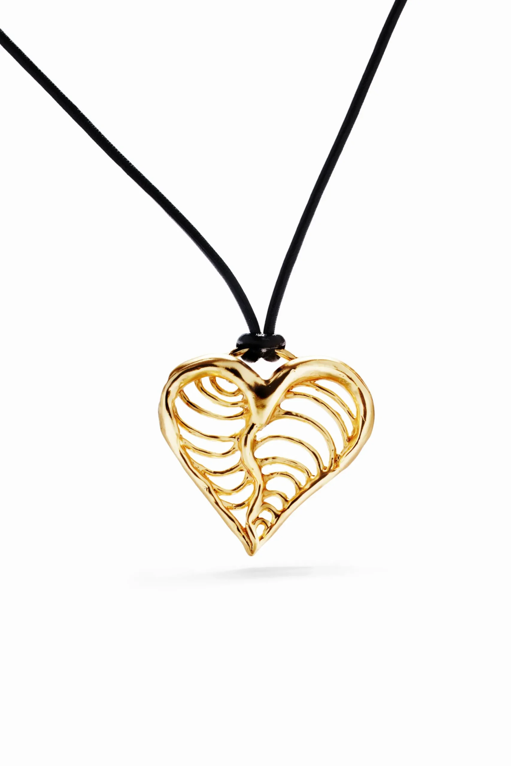 Zalio cord gold-plated heart pendant