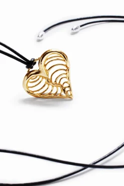Zalio cord gold-plated heart pendant
