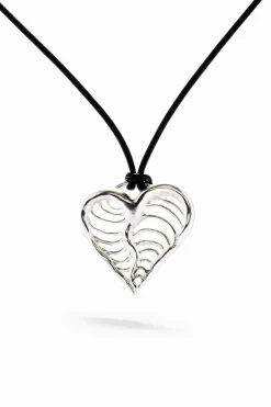 Zalio cord silver-plated heart pendant
