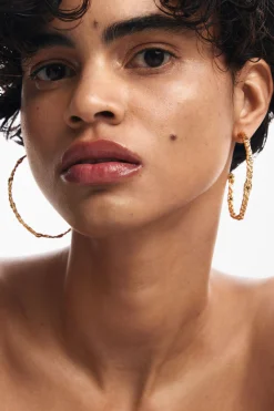 Zalio gold-plated braided hoop earrings