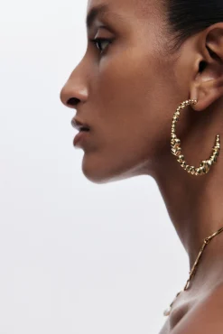Zalio gold-plated heart hoop earrings