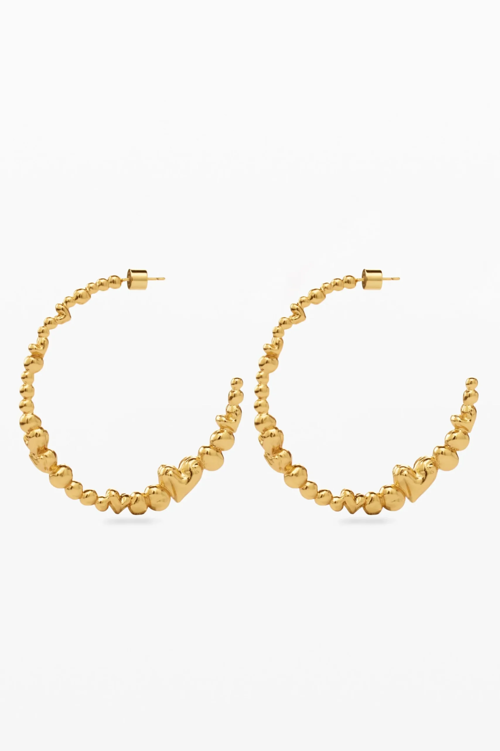 Zalio gold-plated heart hoop earrings