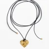 Zalio gold-plated heart pendant with rope