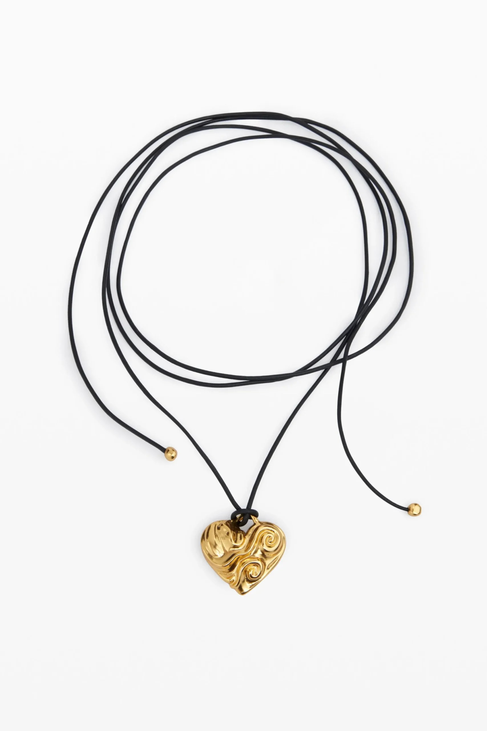 Zalio gold-plated heart pendant with rope