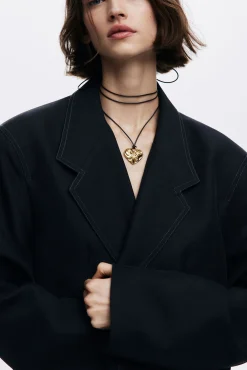 Zalio gold-plated heart pendant with rope
