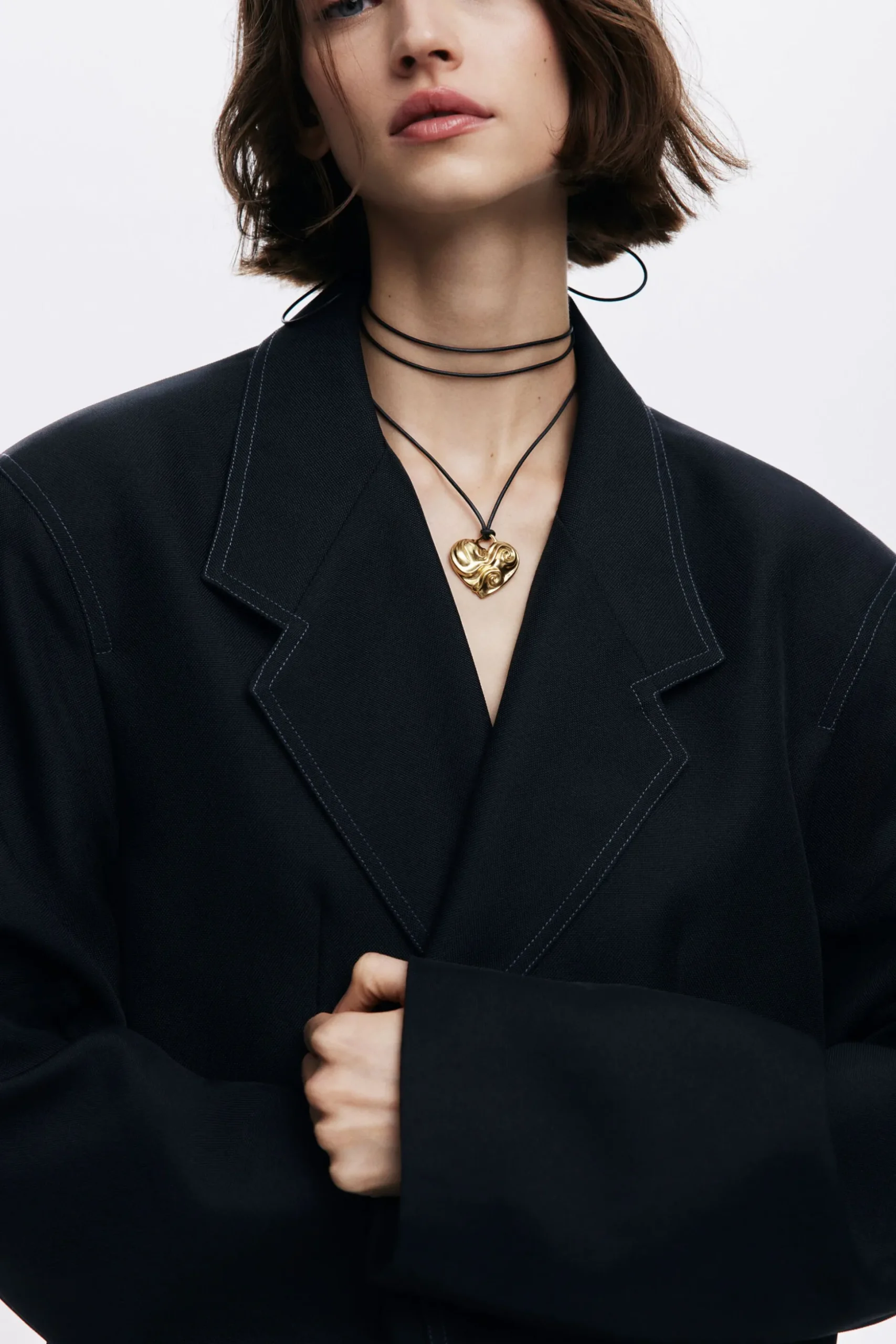 Zalio gold-plated heart pendant with rope