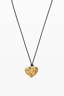 Zalio gold-plated heart pendant with rope