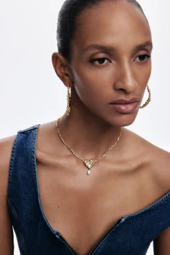Zalio gold-plated pearl pendant